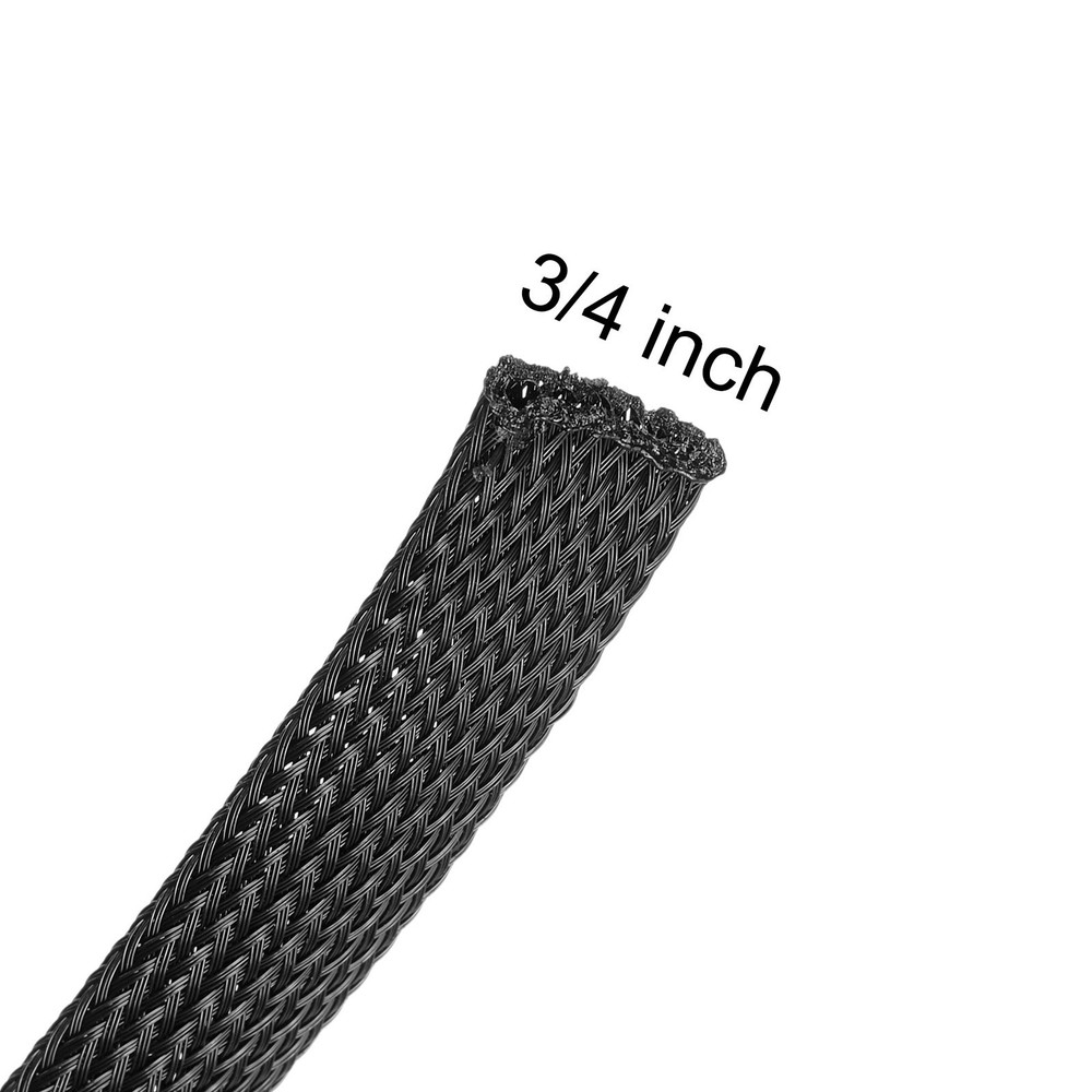 Braided Cable Sleeving, 100 FT Black Expandable Wire Cable Sleeving