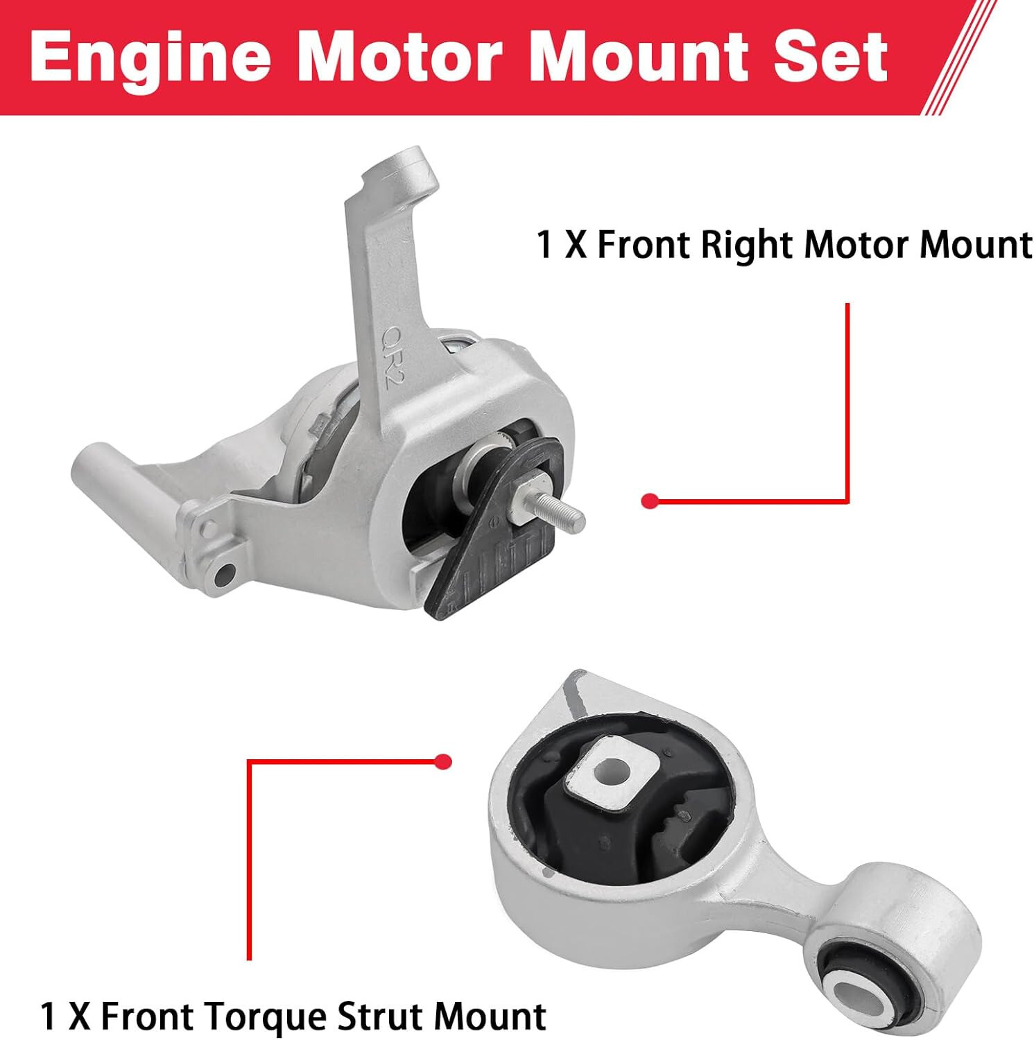 For Nissan Altima 2007-2015 L4 2.5L Auto CVT Engine Motor Transmission Mount Kit