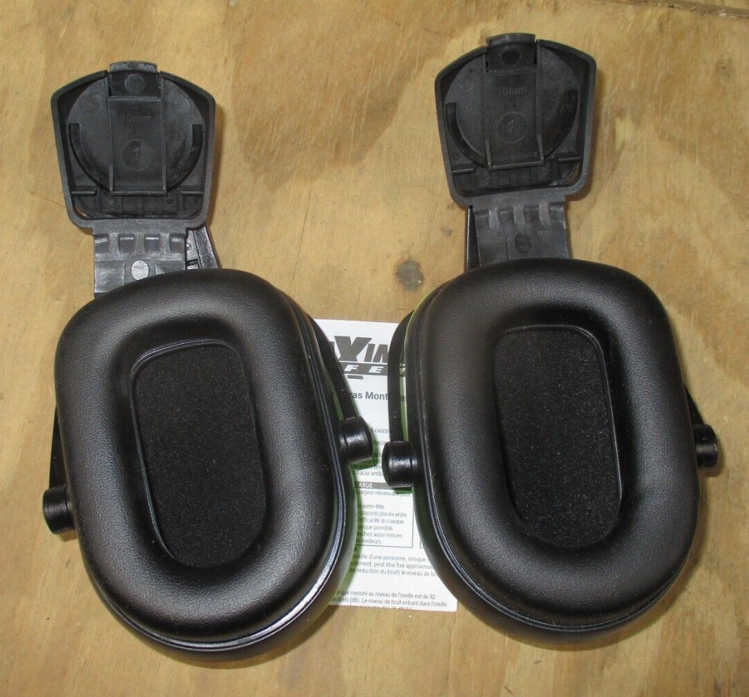 Cap Mounted Ear Muffs From Maximum Safety MXCEM25, Fits Most Hard Hats 25 dB NRR
