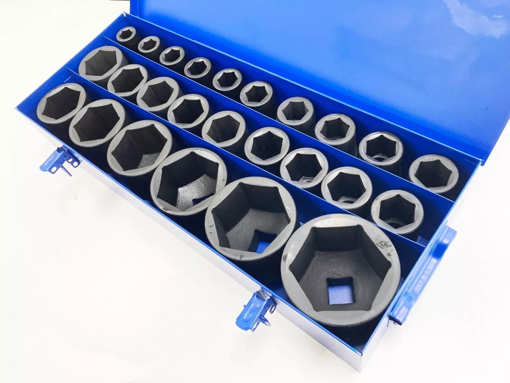 1" Deep Impact Socket Set Sockets from 17mm - 75mm  Jumbo Socket Set 25 Piece