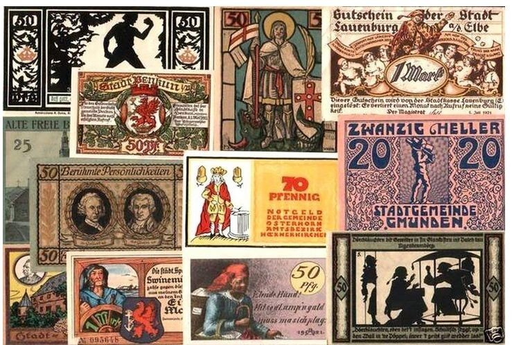 LOT(S) of 10 DIFF HI END NOTGELD BILZ! SALE of VAST COLLECTION! VOLUME DISCOUNTS