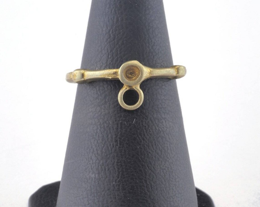 Adjustable Ring Loop Bezel Raw brass 16mm 5.5US inner size - Adjustable 2665