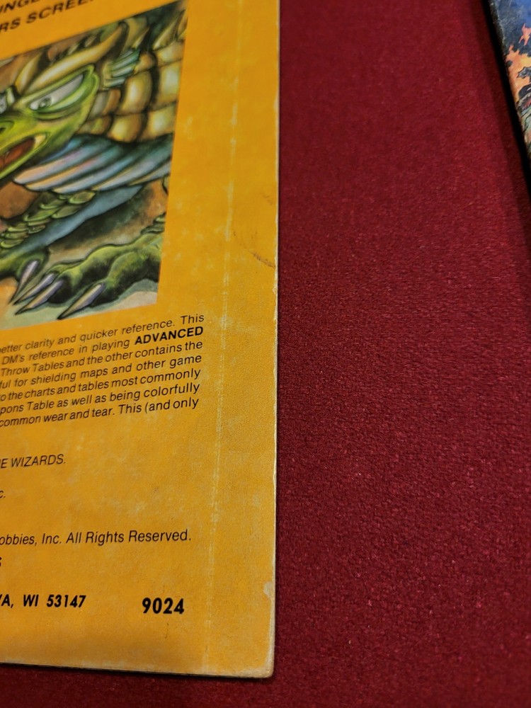 Dungeon Masters Screen Tri-fold Advanced Dungeons & Dragons - 1981 TSR 9024