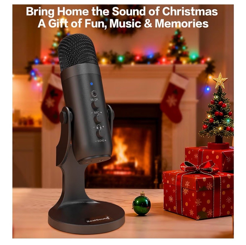 ZealSound USB Microphone Condenser Computer PC Mic Plug&Play Gaming A9