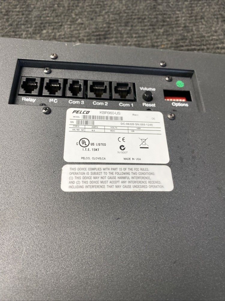 Pelco KBR960 Rack Mount Keyboard, Joystick Zoom Control
