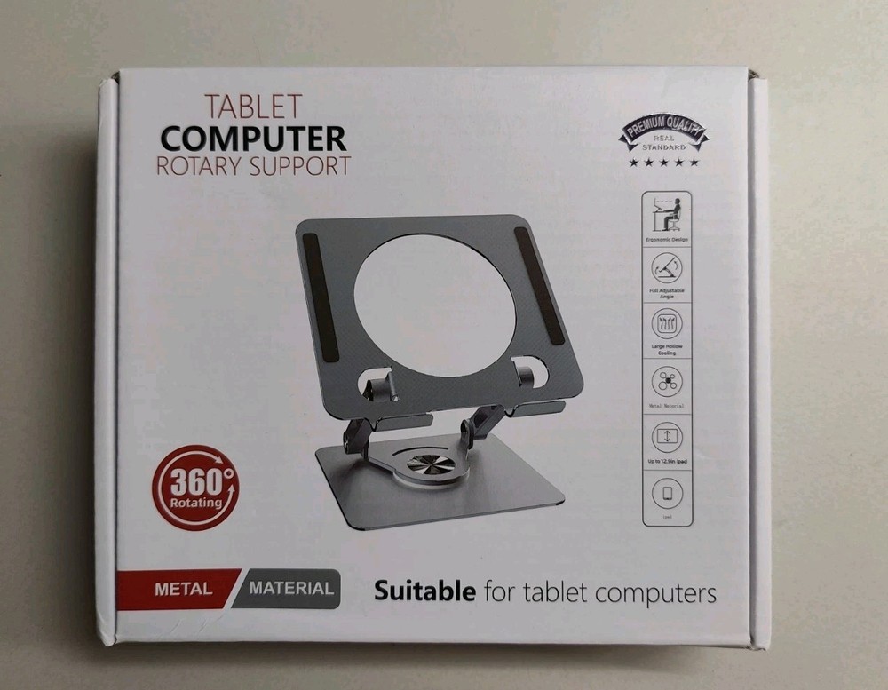 Metal Tablet Computer 360 Degree Rotary Support, Grey