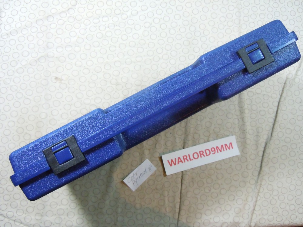 COLT PYTHON MOLDED FACTORY BLUE HARD CASE - 8 INCH..
