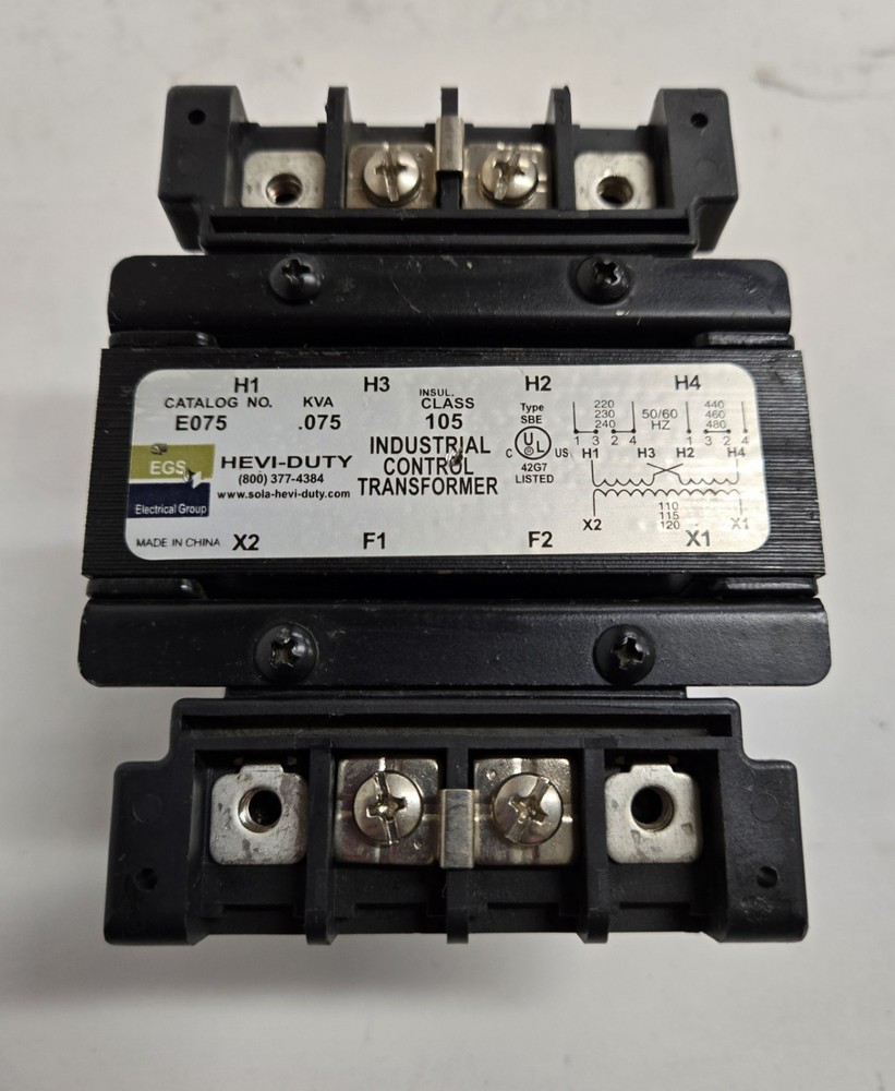 EGS INDUSTRIAL CONTROL TRANSFORMER E075. EXCELLENT!