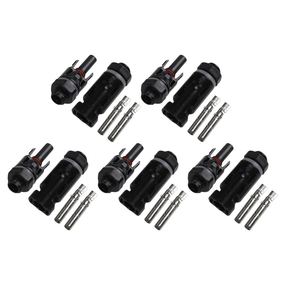 Long lasting Solar Panel Connector Set for Efficient Power Distribution 5 Pairs