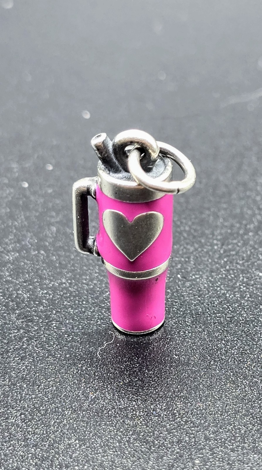 James Avery New Sterling Silver Hot Pink Enamel Love My Cup Charm