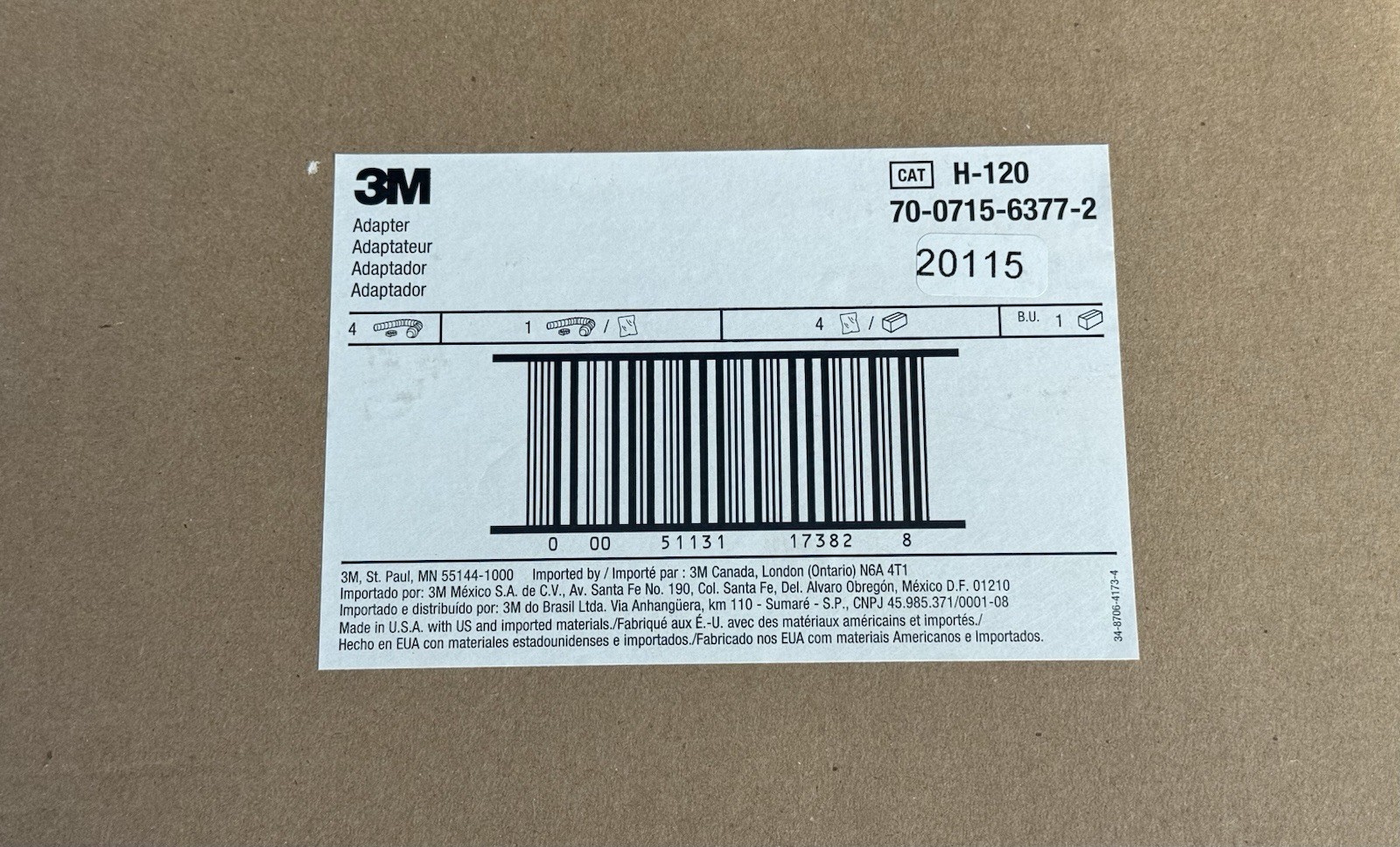 Pack Of 4 - 3M H-120 PAPR Respirator Breathing Tube Connection Adapter *New