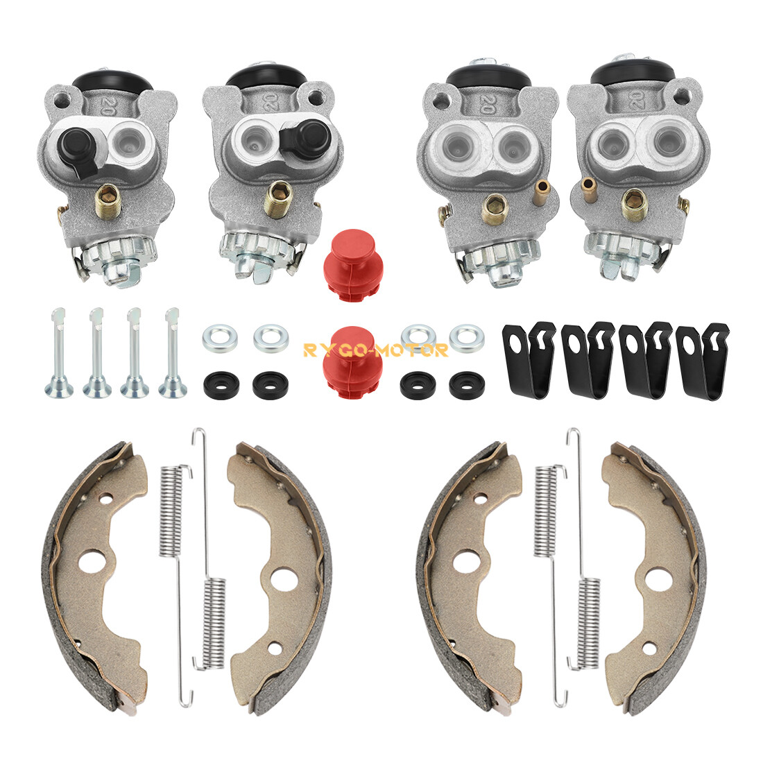 4xFront Brake Wheel Cylinders W/Shoes Hole Plug Kit for Honda Foreman 450 TRX450