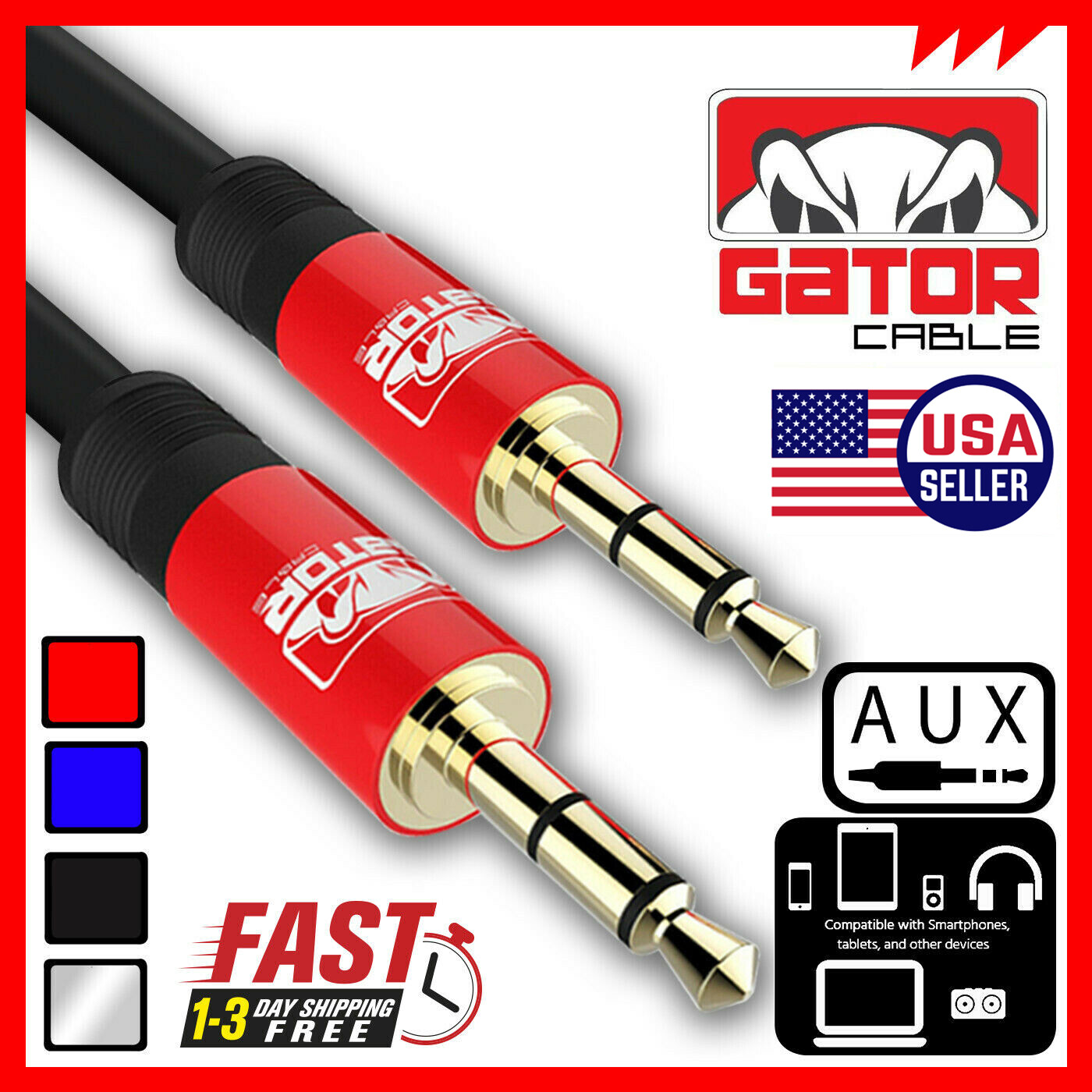 AUX 3.5mm Audio Cable Cord Male to Male For Phone iPhone Samsung LG Earphones