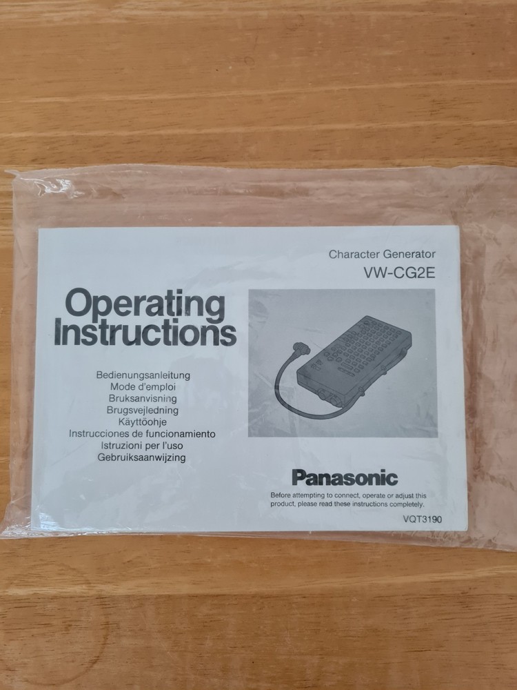 Panasonic Charactor Generator Model VW-CG2E. Includes Instruction Manual.