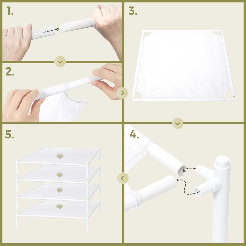 Sweater Drying Rack, 4 Tier Stackable Flat Drying Rack