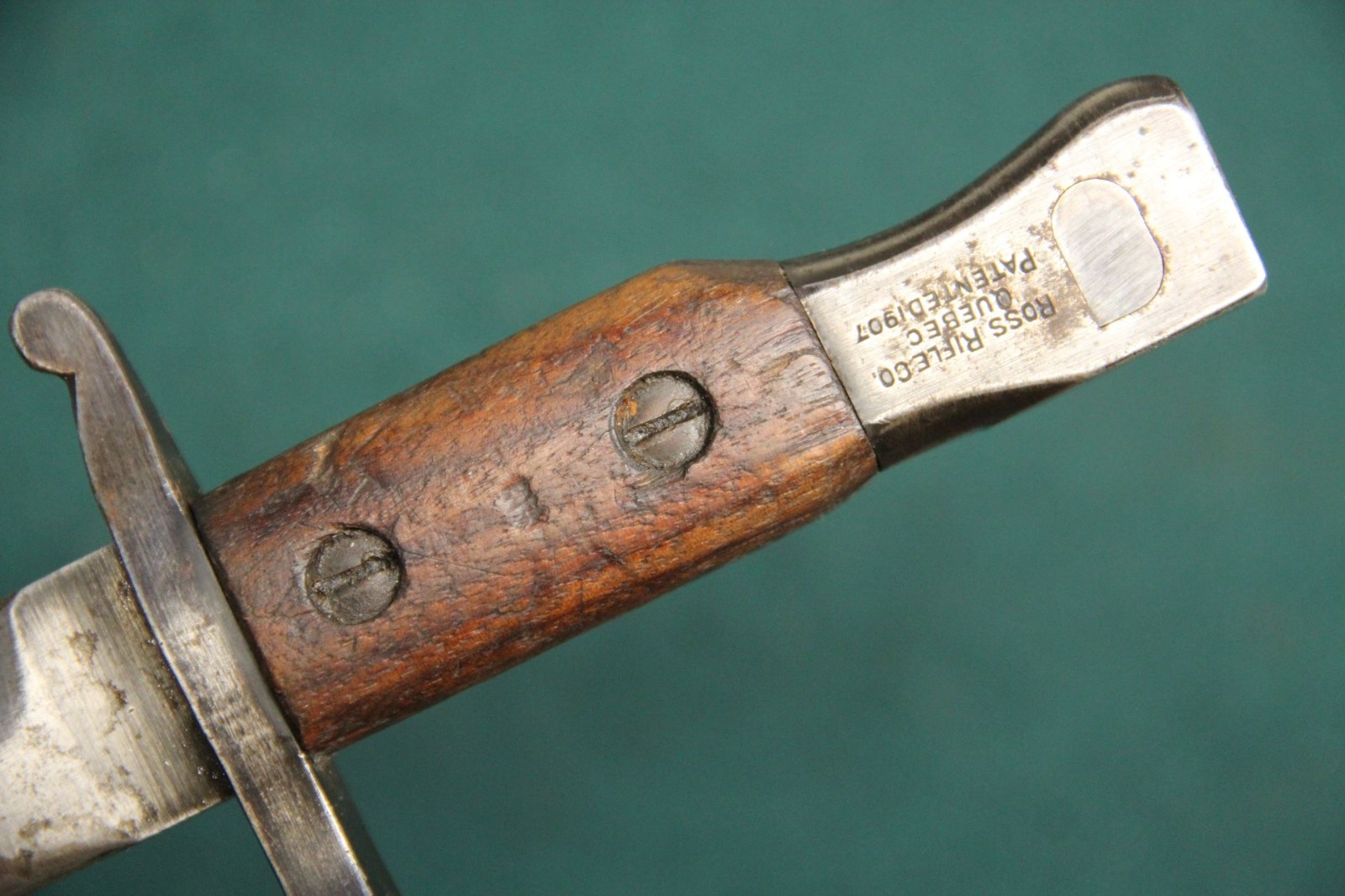 WWI WW1 Canadian Ross Bayonet & Leather Scabbard Mk II Modified Free Shipping