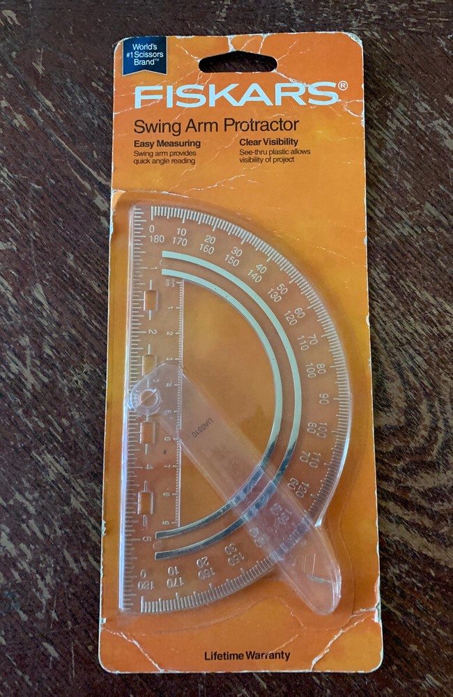 Fiskars 12-95400W Swing Arm Protractor Plastic Clear 6"