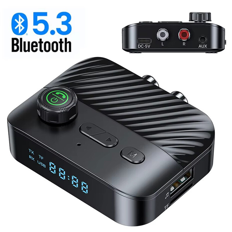 Bluetooth Transmitter/ Receiver 2-in-1 3.5mm Adapter Low Latency For TV Stereo