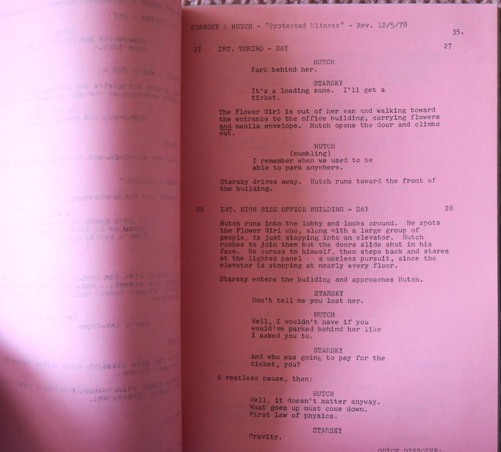 1978 Starsky and Hutch (Targets Without a Badge) Original Second Draft Script