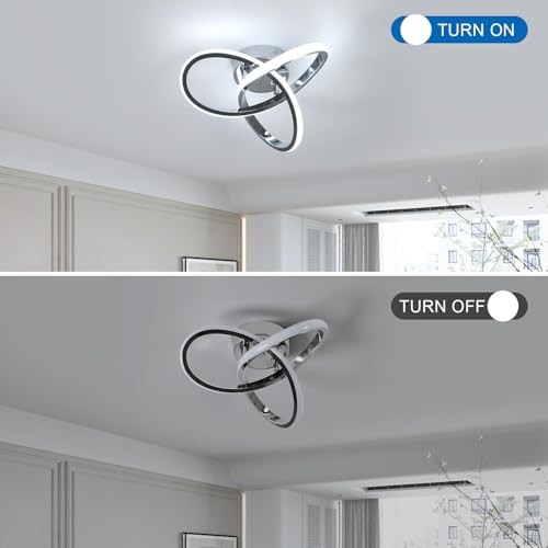 Modern Ceiling Light, 6500K Cool White Led Ceiling Light Fixture, Silver-6500K