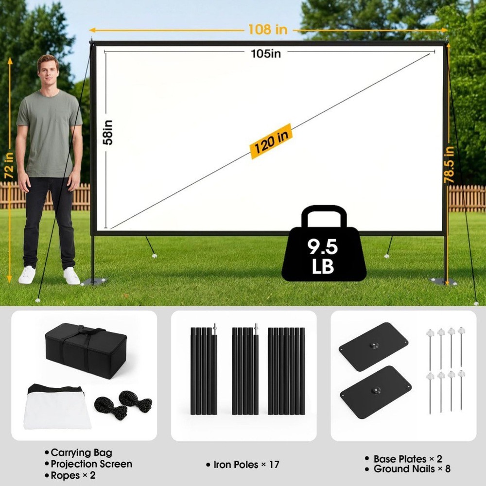CPLIRIS 120" Projector Screen With Stand