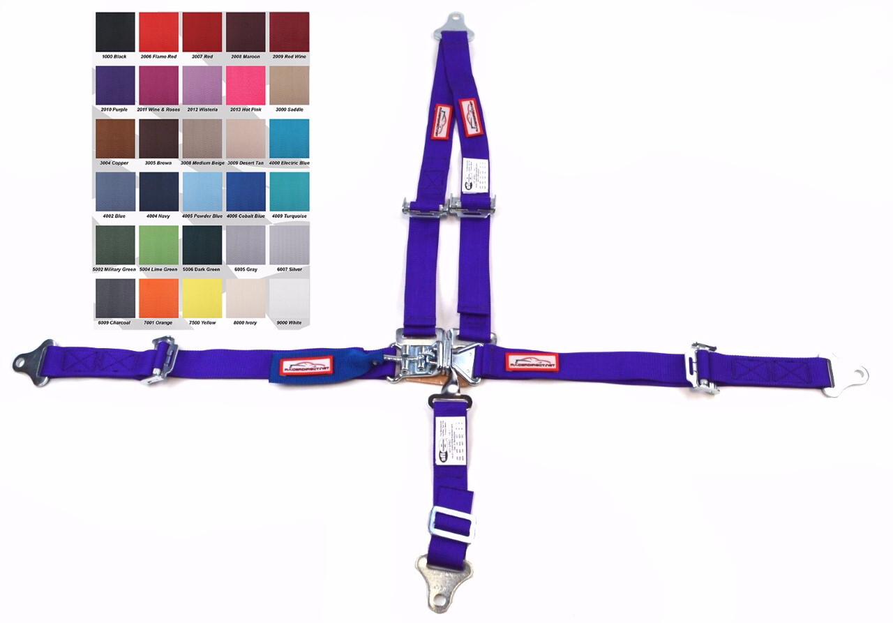 QUARTER MIDGET RACING HARNESS 5 POINT SFI 16.1 V LATCH & LINK 2" COBALT BLUE