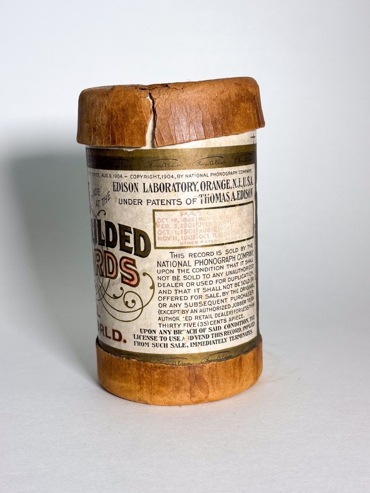 Edison Gold Molded Records Cylinder 9239, Untested, Clean