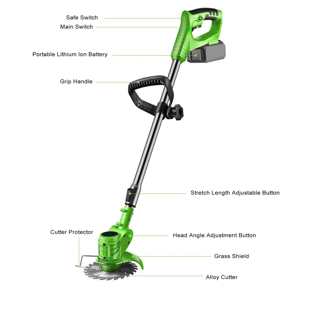 .Cordless String Trimmer Brushless Electric Grass Cutter With Telescopic Handle