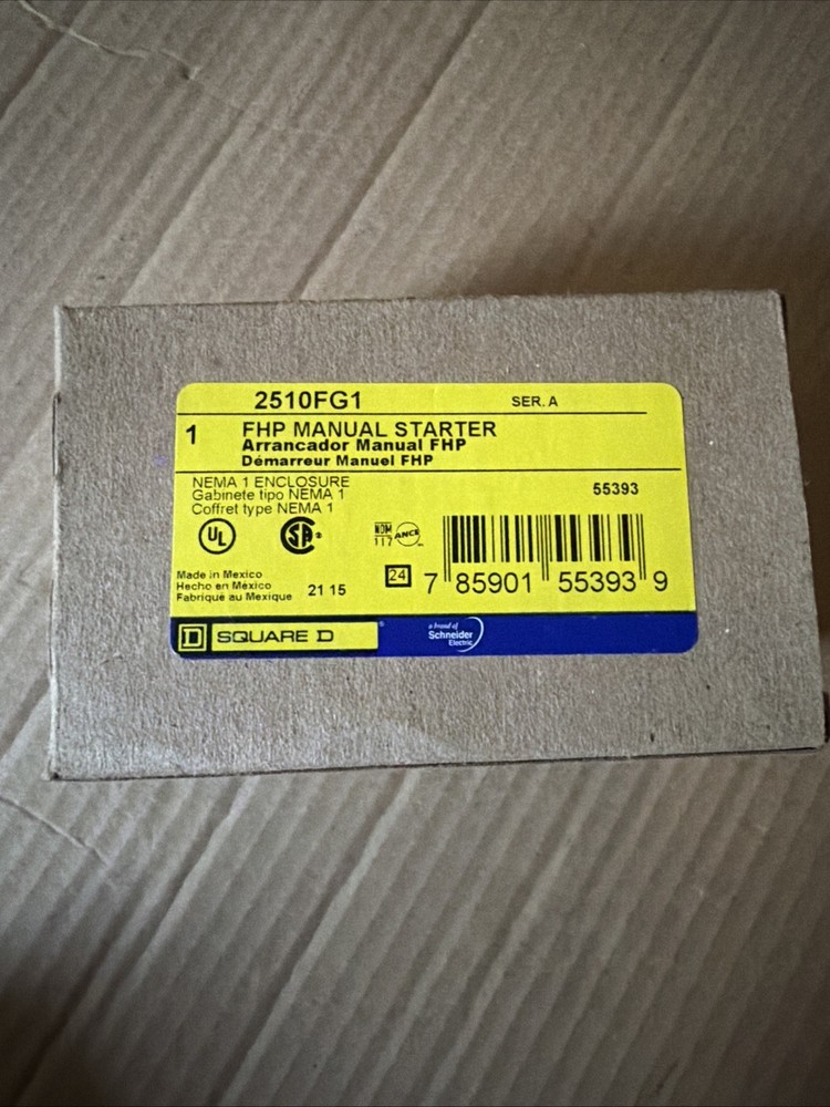 Square D 2510FG1 Manual Starter