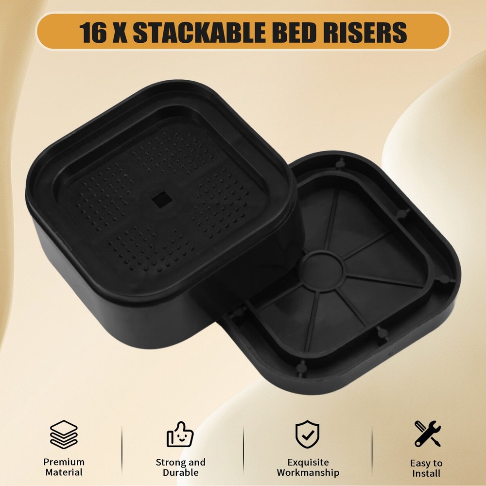 Furniture Risers Adjustable Bed Risers 1.38In Stackable Heavy Duty Bed5484