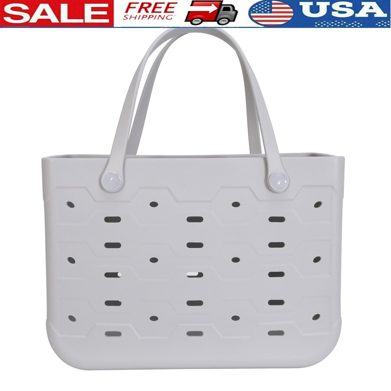 Large Flexible Laundry Tote W/ Carrying Handles & Extra Clips Durable Plastic US