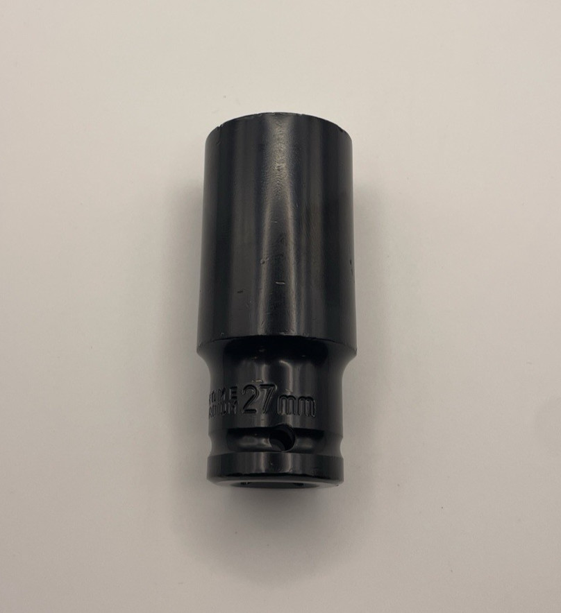 Quality 1/2 Inch Drive x 27MM 6 Point Deep Impact Socket Thin Wall
