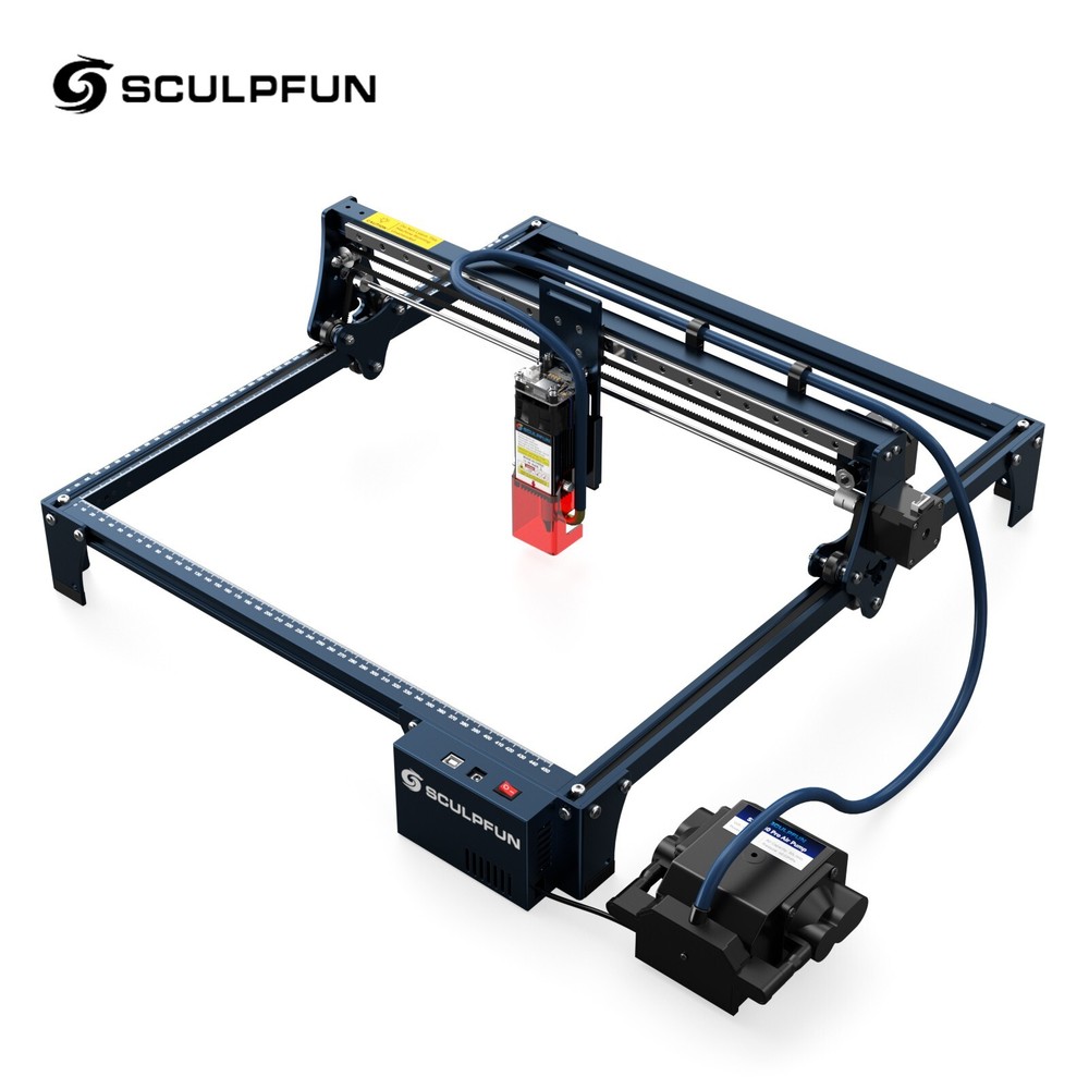 SCULPFUN S30 60W Effect Laser Engraver with Air-assist Kit Replaceable Lens V4I3