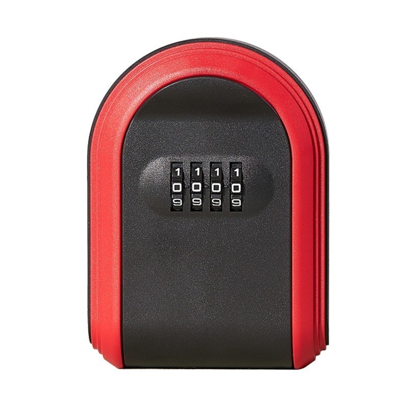 Key Storage Box with 4-Digit Password Lock Secure Plastic Key Safe Box Red