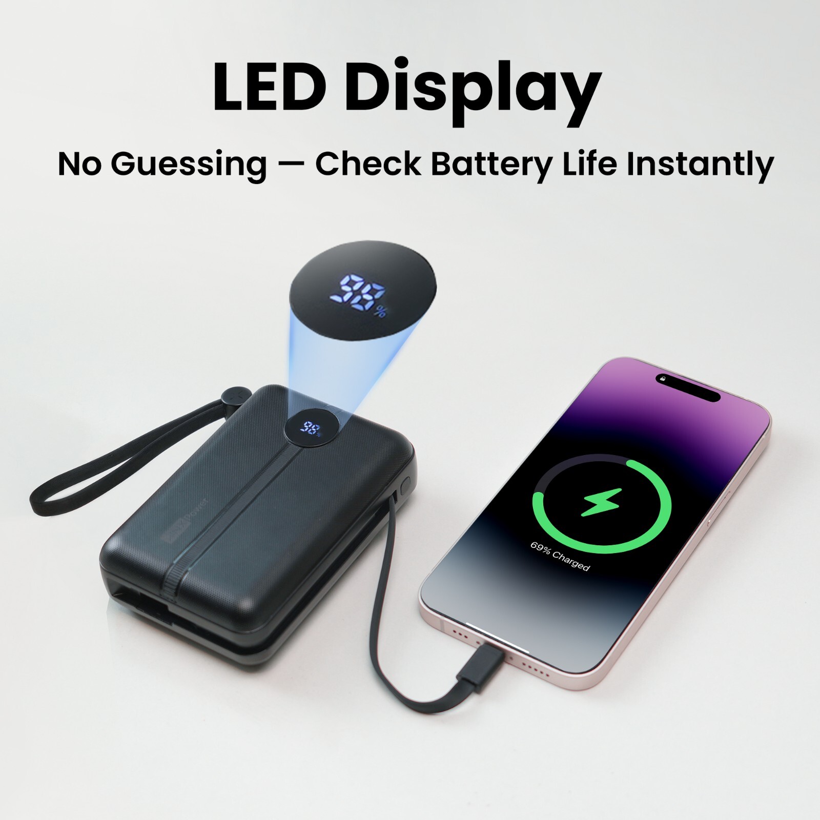 20000mAh Power Bank Fast Charging Battery LCD Digital Display Large Capacity