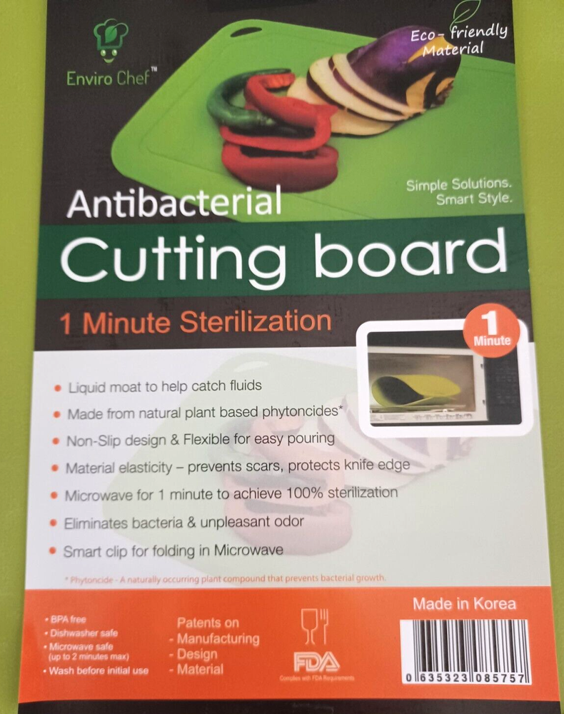 CUTTING BOARD MATS CHOPPING 3PC. PHYTONCIDE ANTIBACTERIAL BENDABLE MATERIAL