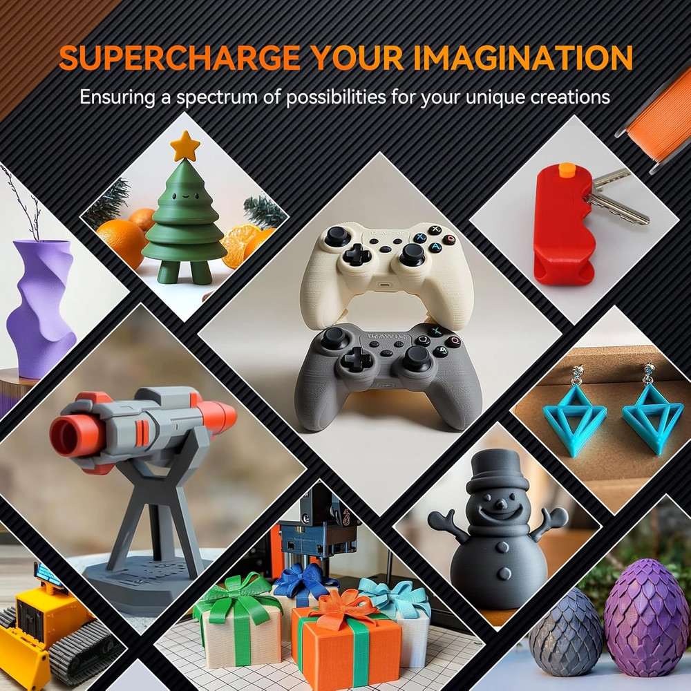 TECBEARS 8KG PLA 3D Printer Filament Bundle 1.75mm Less Stringing Entry Level