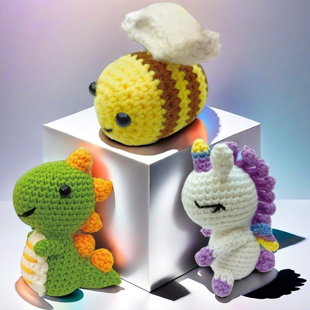 WoolyLoopy 3Pcs crochet kit for beginners with step-by-step video tutorial