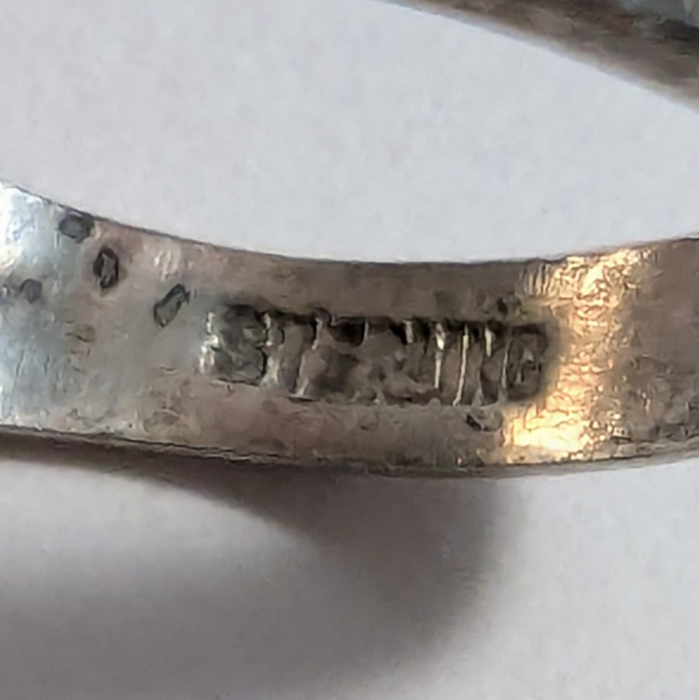 Original WWII US Military STERLING Ruptured Duck Discharge Ring Diameter 22 mm