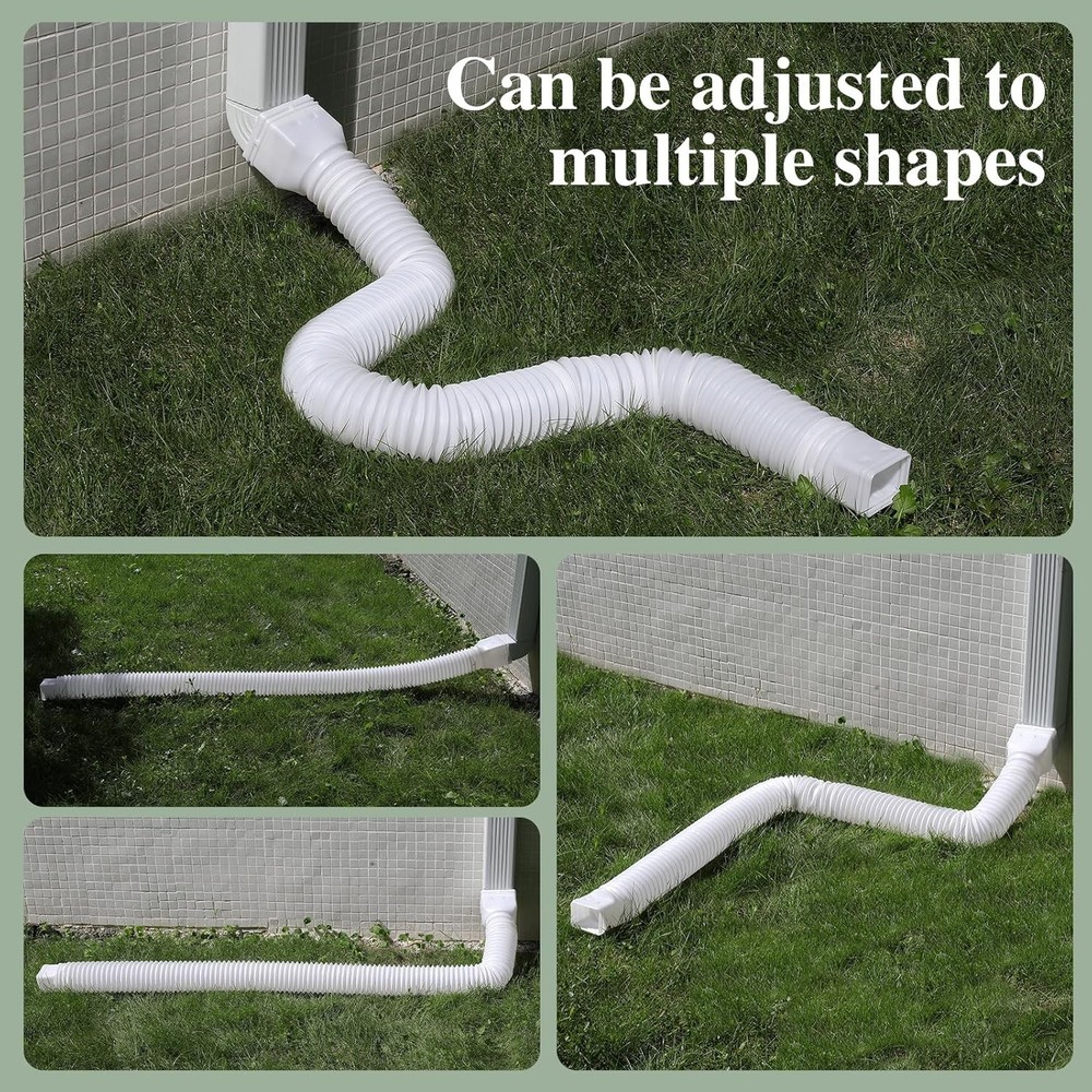 11.5Ft Long Gutter Downspout Extensions Flexible, Drain Downspout Extender, down