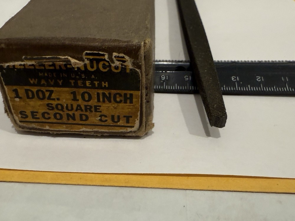 New Heller 10” Square Second Cut File, 3/8" Square