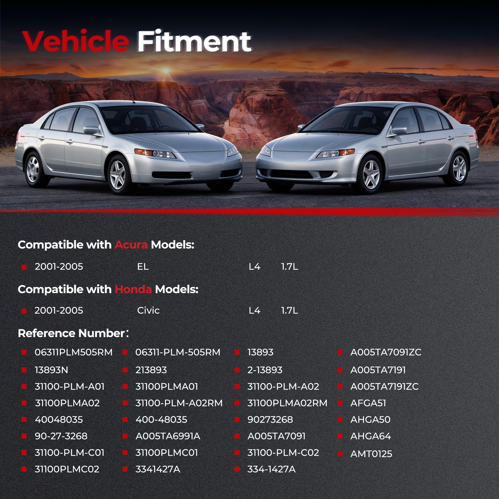 13893 Alternator For 2001 2002 2003 2004 2005 Honda Civic DX LX EX l4 1.7L