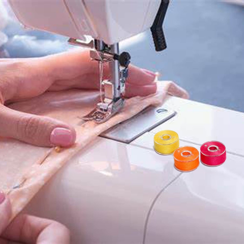 144Colors Prewound Bobbin Thread Plastic Size A SA156 Class 15 Polyester Thre...