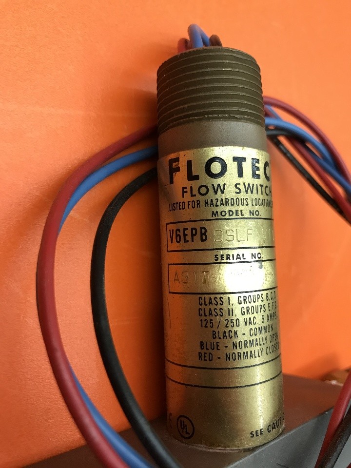 Floteck, Model No. VGEPB SSLF VIT, Flow switch
