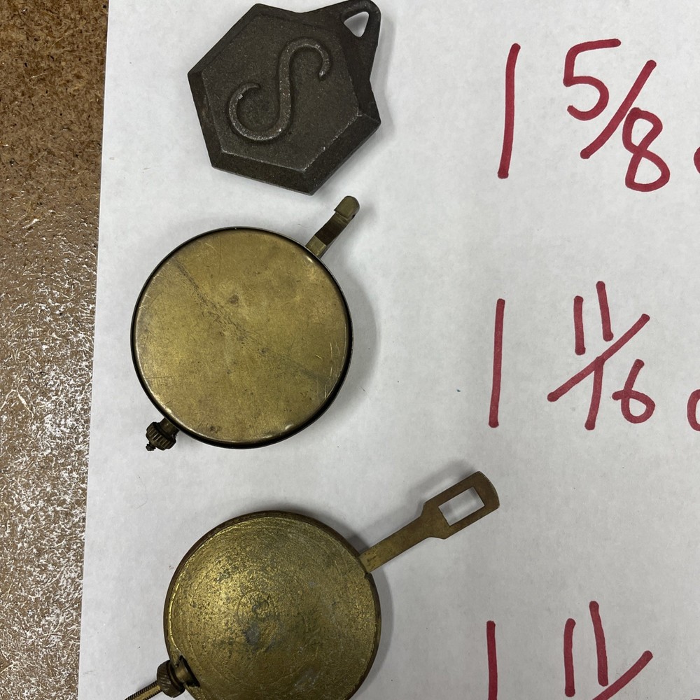 10 NICE ANTIQUE PENDULUM BOBS, Seth Thomas,Ingraham,Ansonia, Sessions,Gilbert 4