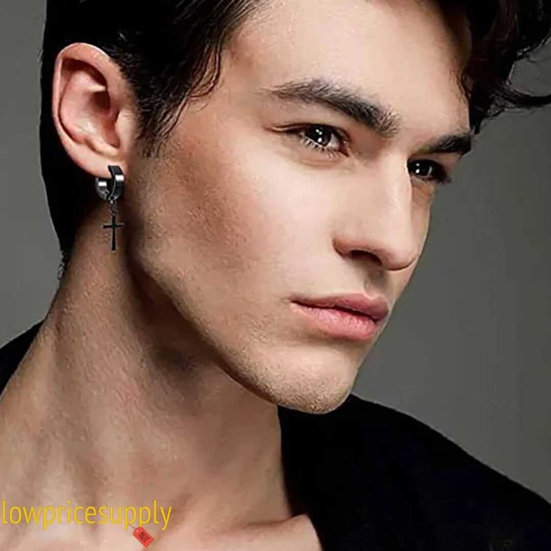 PAIR Stainless Steel Clip On Non-Piercing Fake Hoop Earrings for Women Men Ear