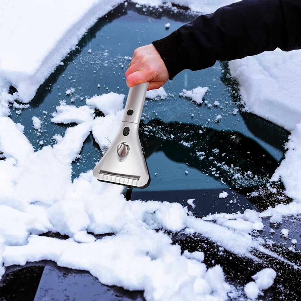 Heated Car Window Ice/ Extendable Auto Windshield Heated Scraper with LED Lig...