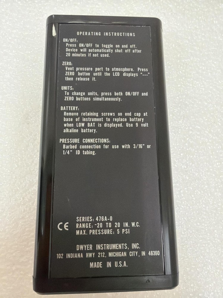 DWYER 476A DIGITAL MANOMETER