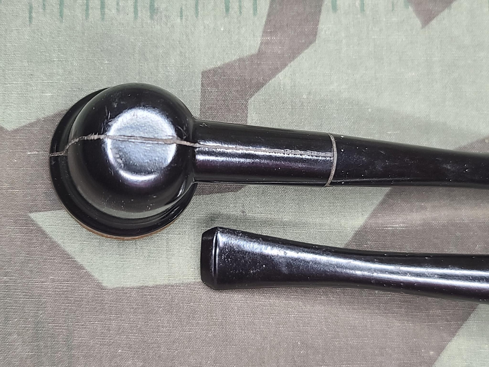 Vintage 1940s WWII German Soldier's Bakelite Ceramic Pipe Unused Unsmoked NOS