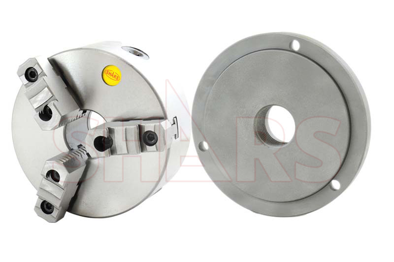 6" 3 Jaw Reversible Jaw Self Center Lathe Chuck+1-1/2"-8 Back Plate TIR Cert L[